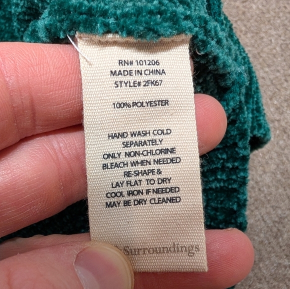 Soft Surroundings Womens Emerald Green Cowl Neck Sweater Size Small - Picture 5 of 5